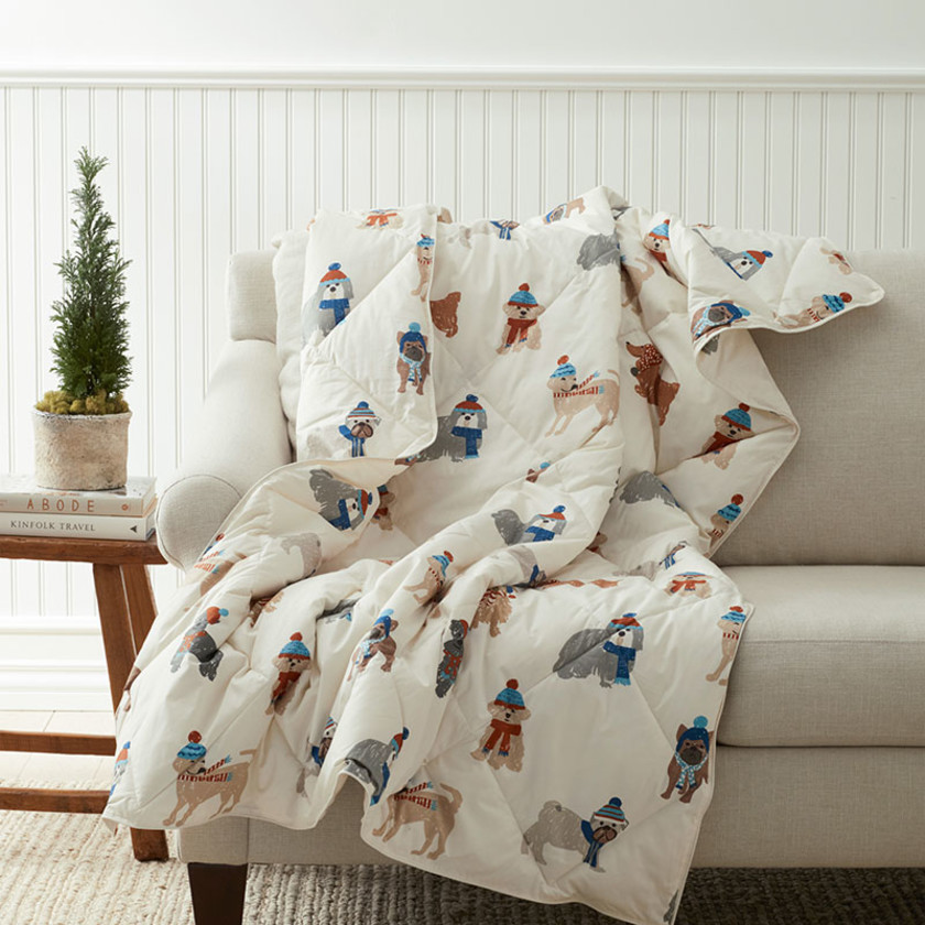 LoftAIRE™ Holiday Throw - Dogs In Winter