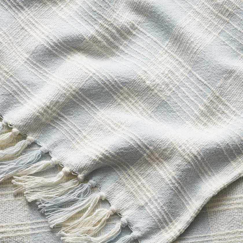 Textured Lightweight Throw - Plaid,Plaid