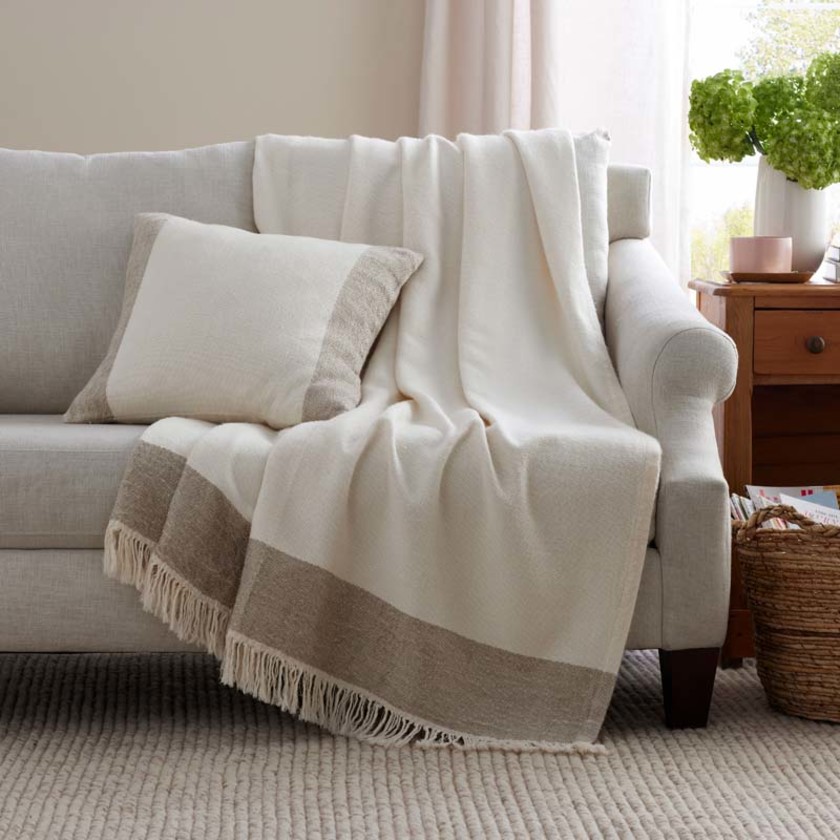 Salma Decorative Square Pillow Cover - Ivory/Beige, 20 in. x 20 in.,Ivory/Beige