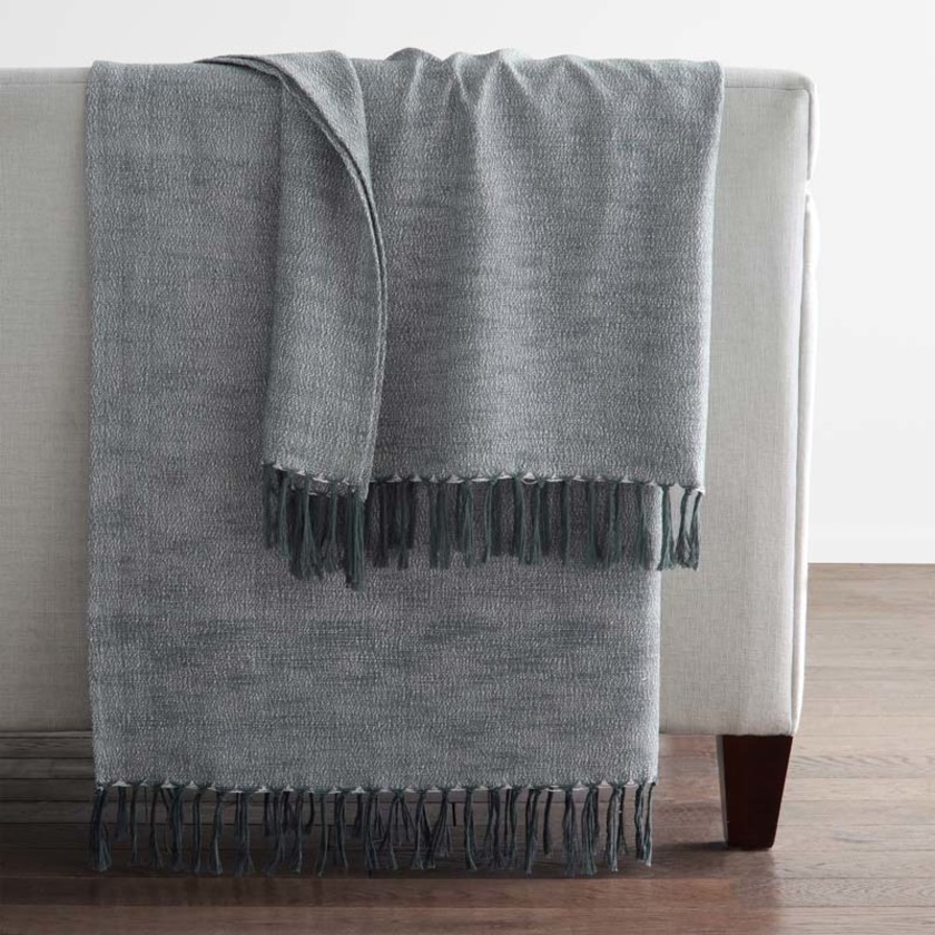 Yarn-Dyed Fringe Throw