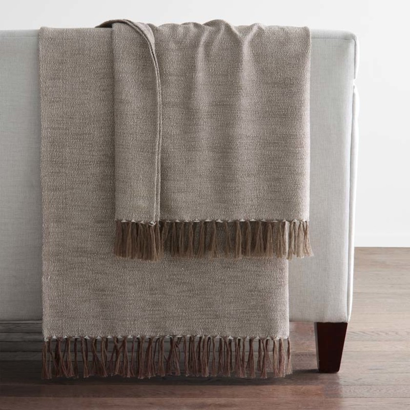 Yarn-Dyed Fringe Throw