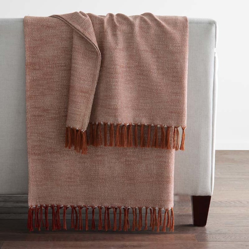 Yarn-Dyed Fringe Throw