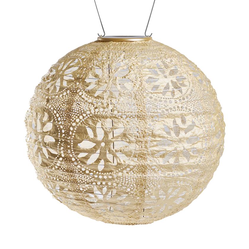 Soji™ Stella Boho Solar Outdoor Lantern - Pearl,Pearl Boho