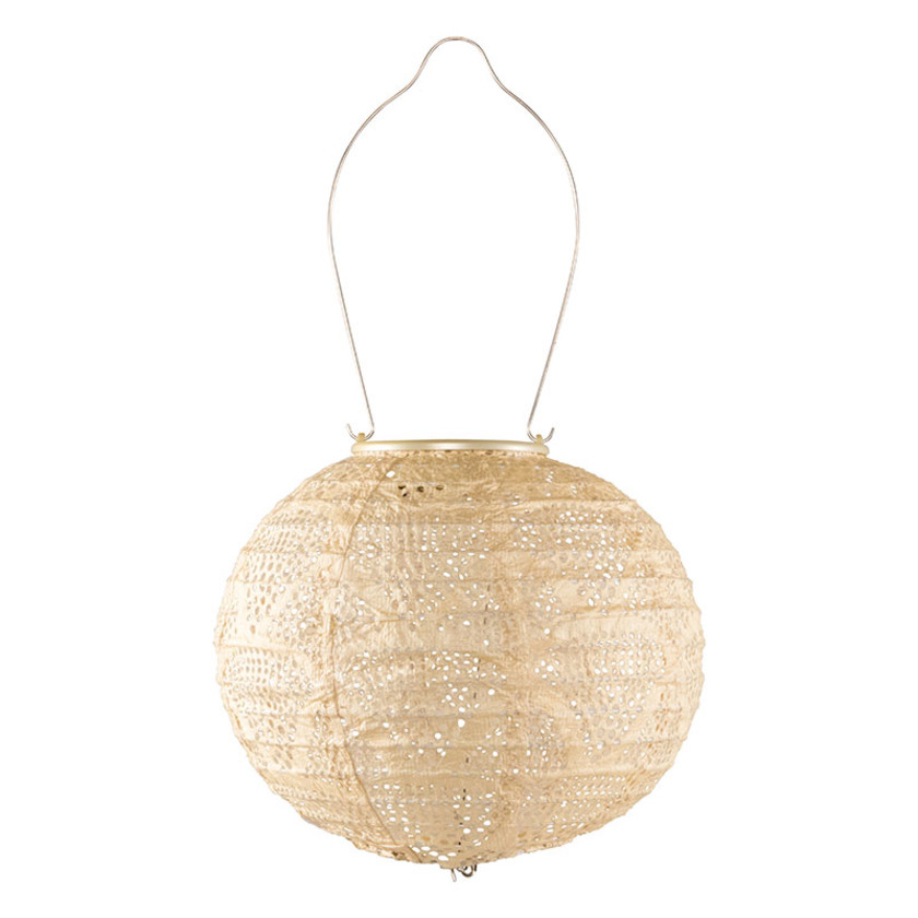 Soji™ Stella Globe Solar Outdoor Lantern, 8",Pearl