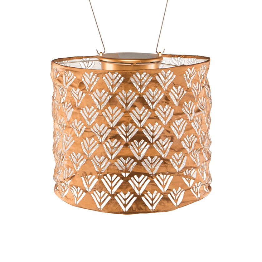 Soji™ Stella Drum Solar Outdoor Lantern,Clay