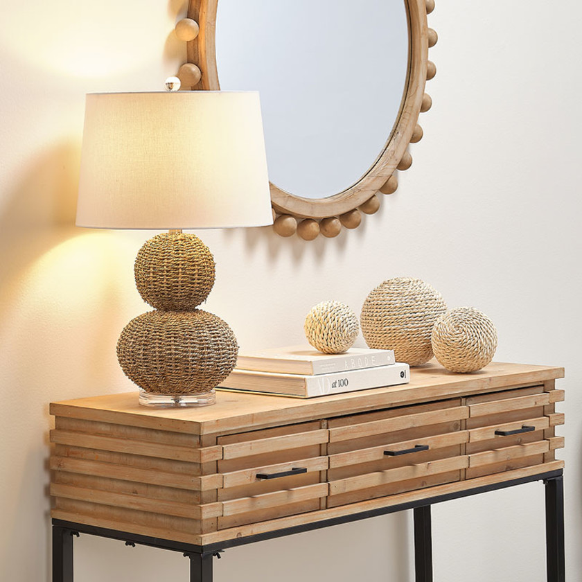 Natural Seagrass Table Lamp - Natural, OS,Natural