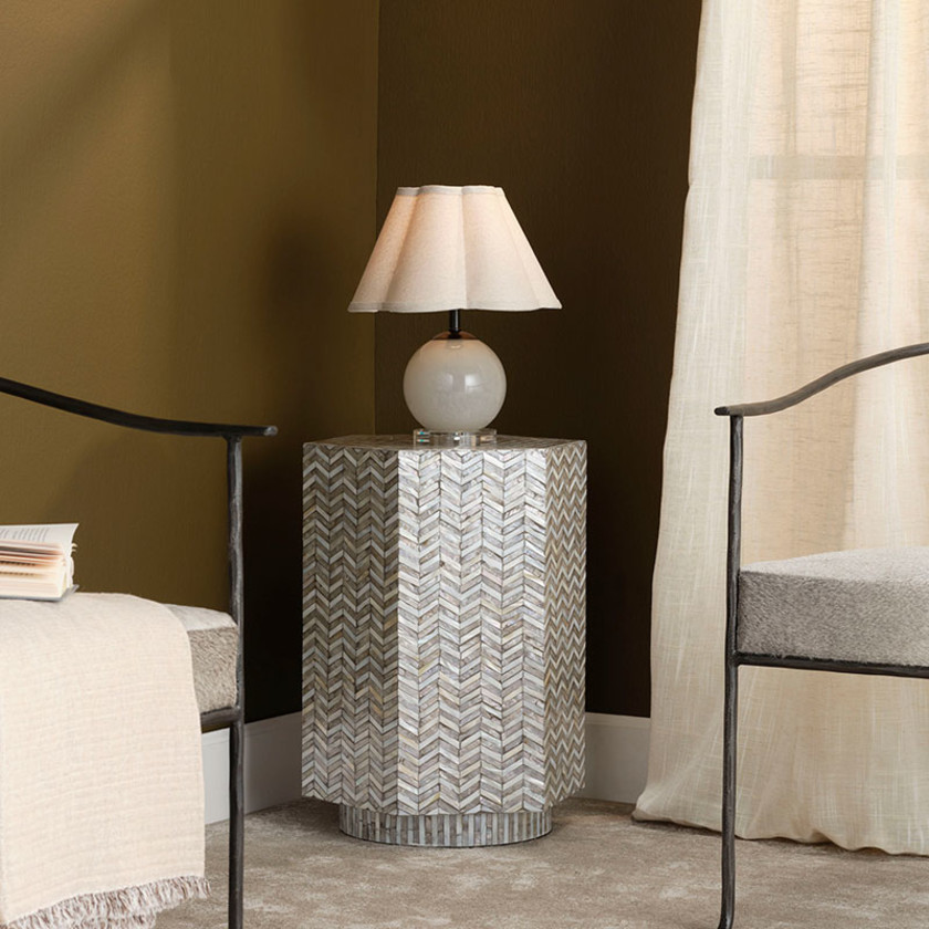 Handblown Glass Table Lamp - Taupe,Taupe