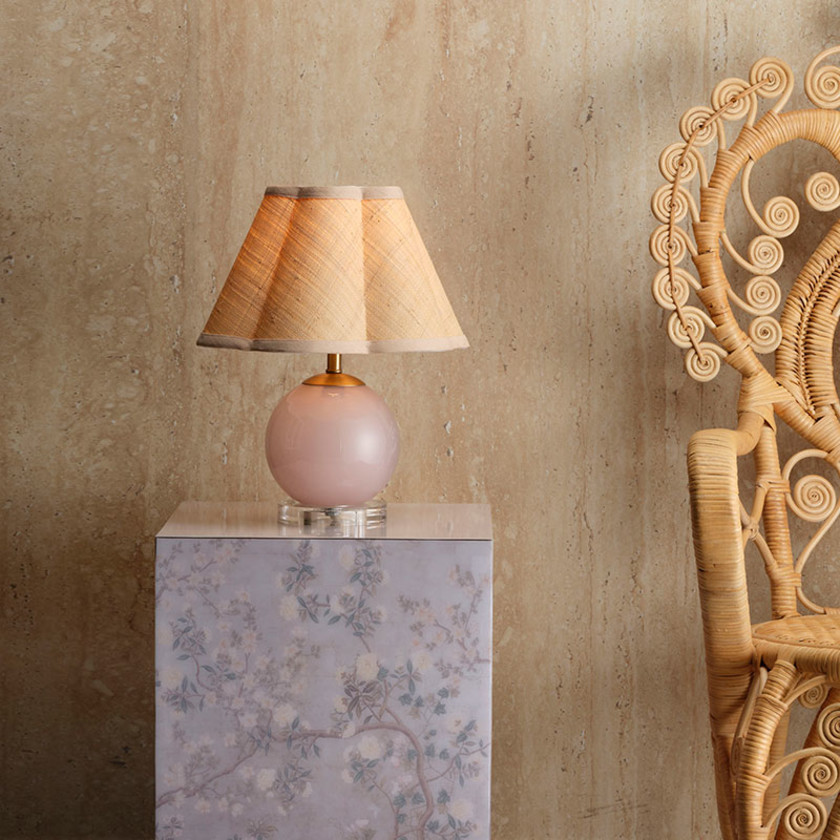 Handblown Glass Table Lamp - Pink,Pink