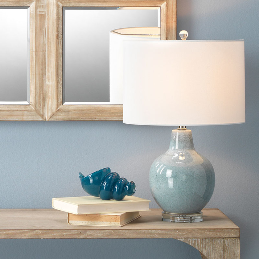 Blue Glaze Ceramic Table Lamp - OS,Blue