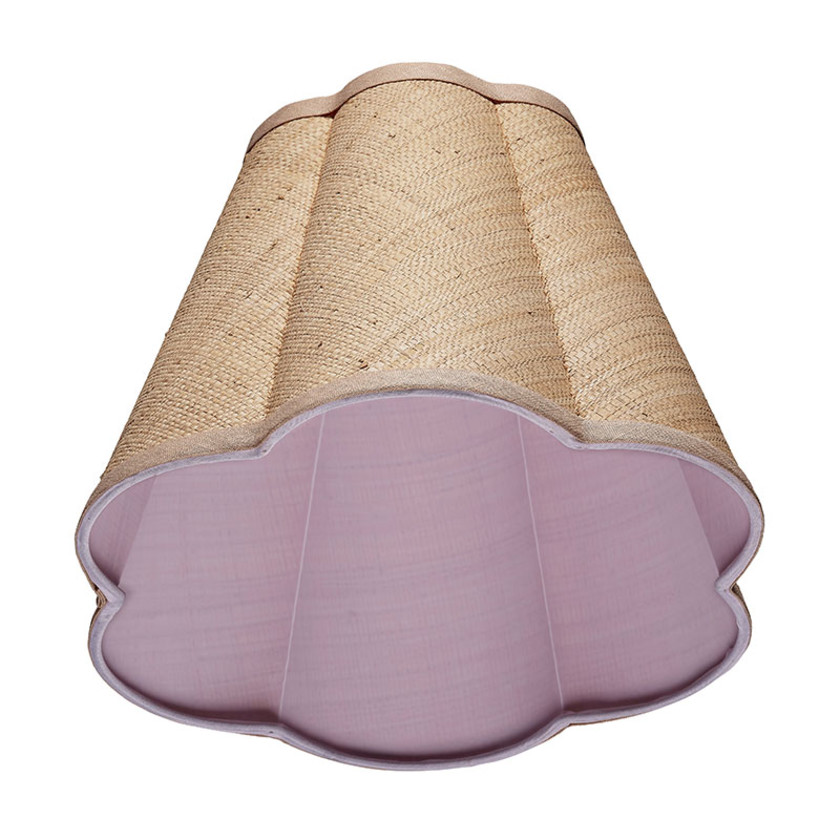 Raffia Scalloped Lamp Shade - Natural, Small,Natural