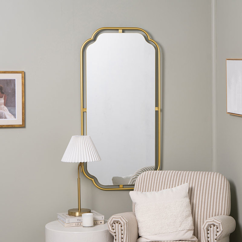 Gilded Floating Frame Wall Mirror - Gold,Gold