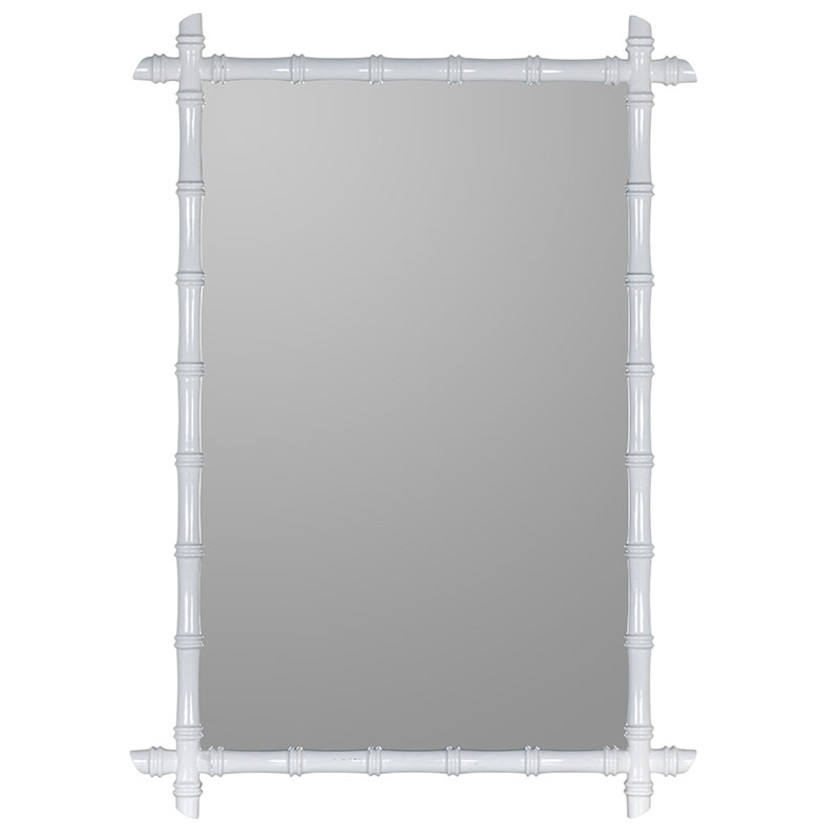 Bamboo Textured Frame Wall Mirror