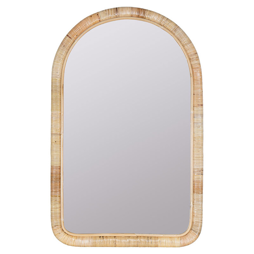 Arched Rattan Wall Mirror