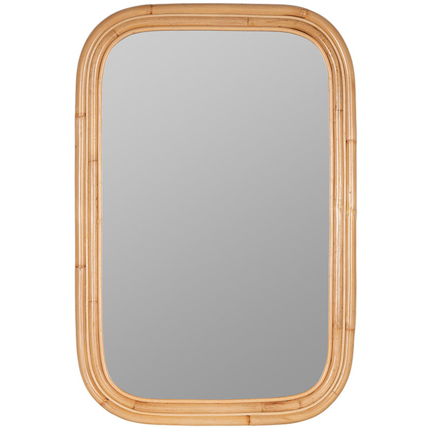 Rectangle Bamboo Textured Frame Wall Mirror