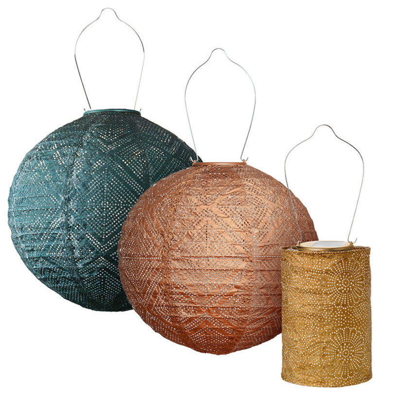 Soji™ Stella Earth Tones Solar Lantern, Set of 3