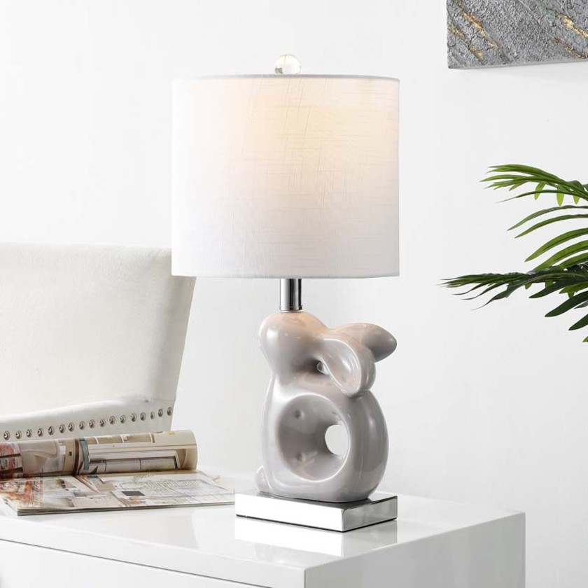 Ceramic Animal Table Lamp - Gray, Bunny,Gray Bunny