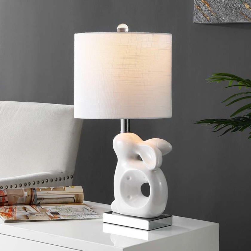 Ceramic Animal Table Lamp - White, Bunny,White Bunny