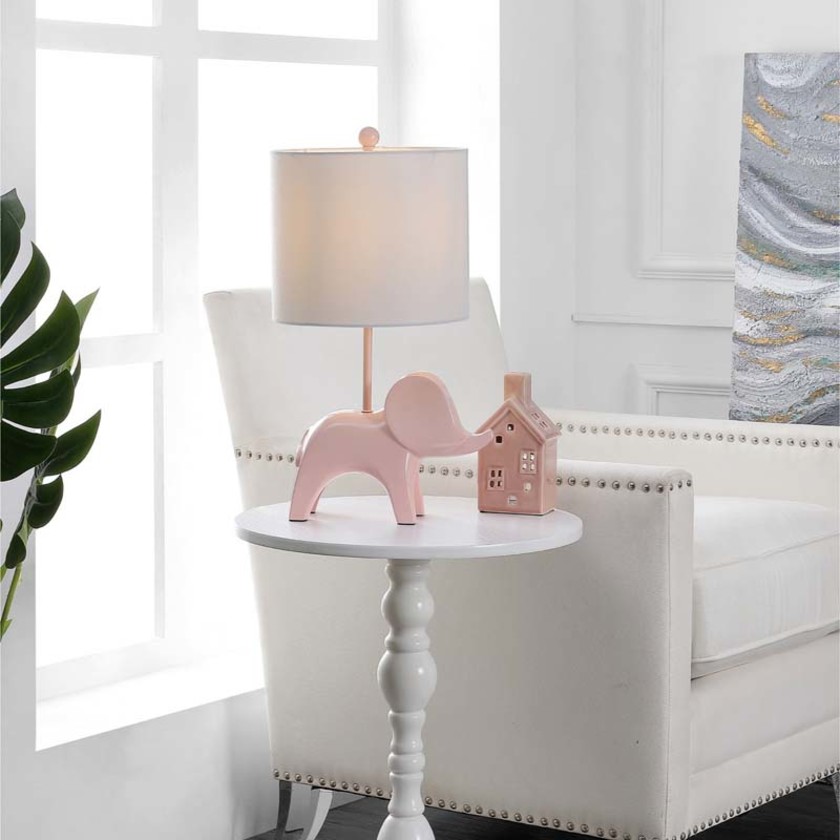Ceramic Animal Table Lamp - Pink, Elephant,Pink Elephant