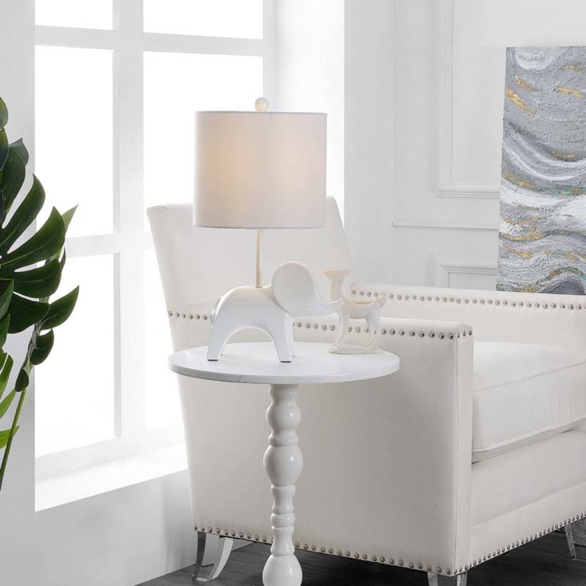 Ceramic Animal Table Lamp - White, Elephant,White Elephant