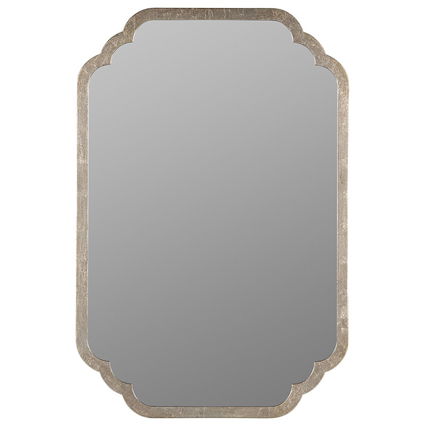 Scalloped Rectangle Wood Frame Wall Mirror