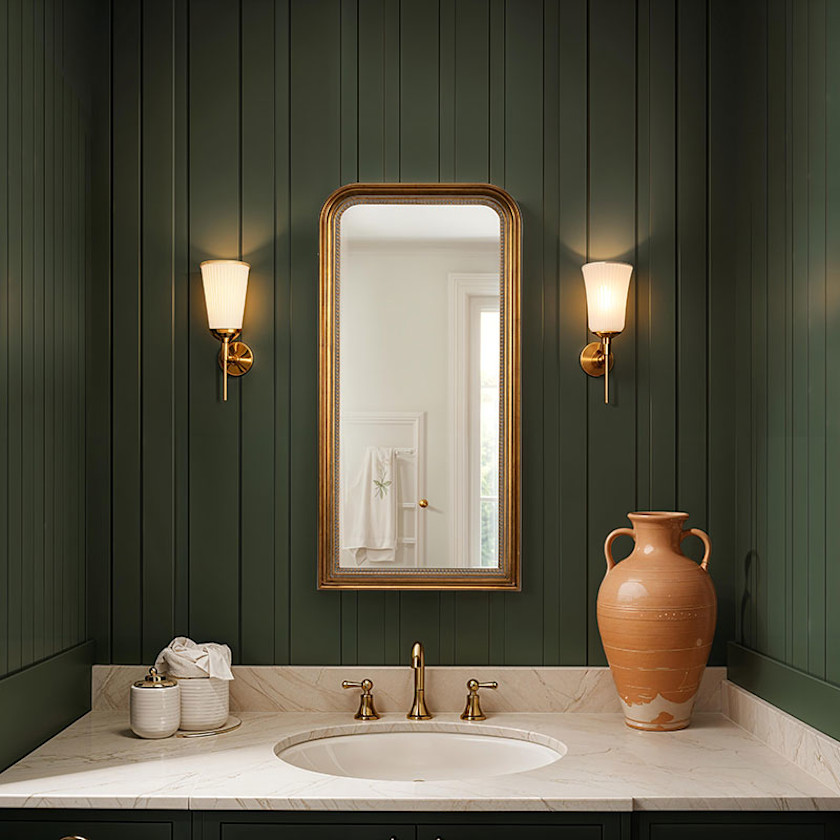 Narrow Frame Wall Mirror,Gold