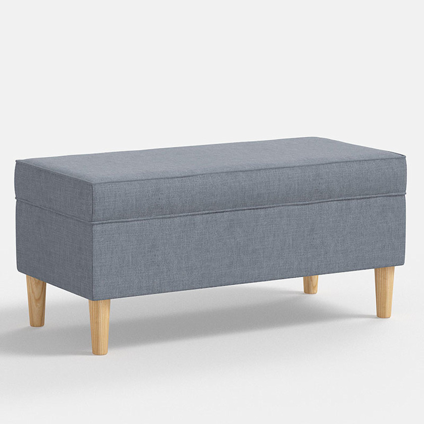 Textured Linen Storage Bench