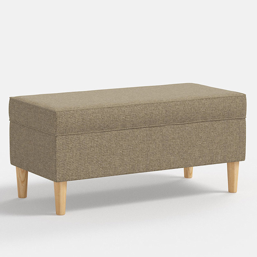 Textured Linen Storage Bench