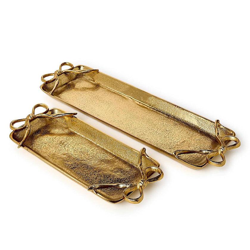 Decorative Bow Trays, Set of 2