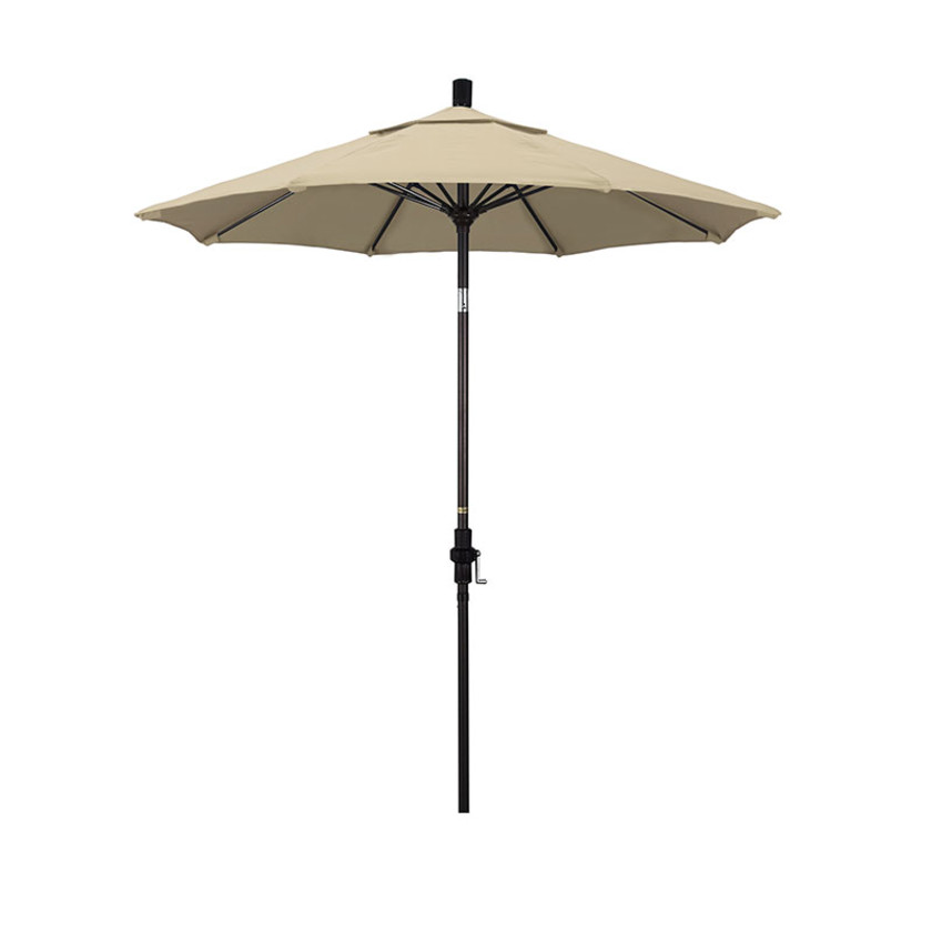 Round Outdoor Patio Umbrella, Fiberglass with Twist Tilt