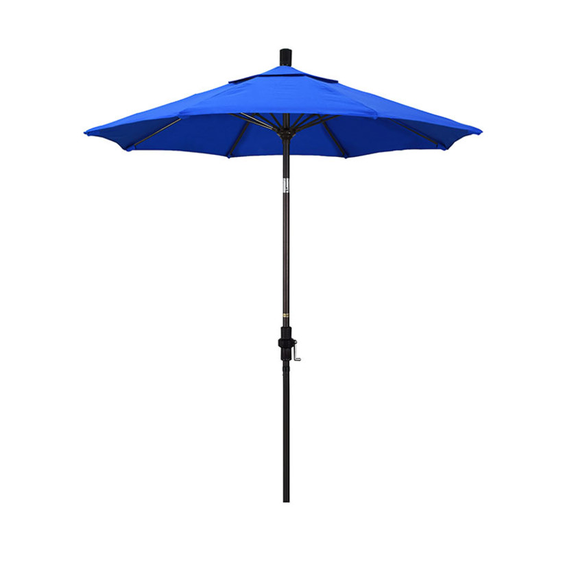 Round Outdoor Patio Umbrella, Fiberglass with Twist Tilt