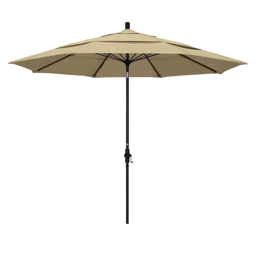 Round Outdoor Patio Umbrella, Fiberglass with Twist Tilt