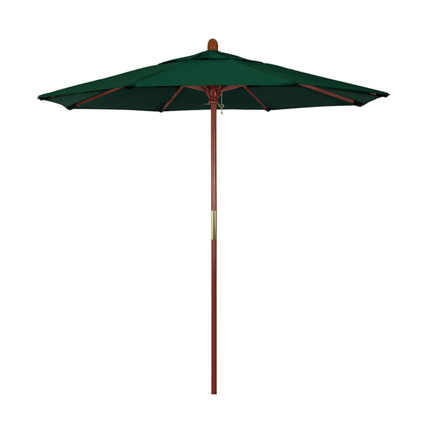 Round Outdoor Patio Umbrella, Wood with Manual Lift