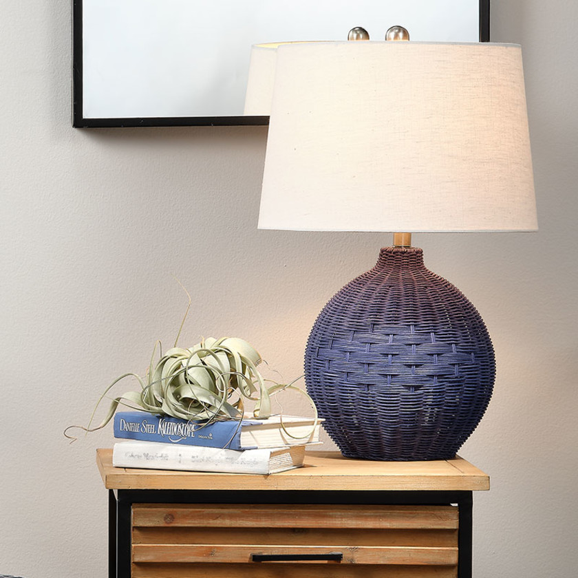Rattan Lamp - Indigo Blue,Indigo Blue
