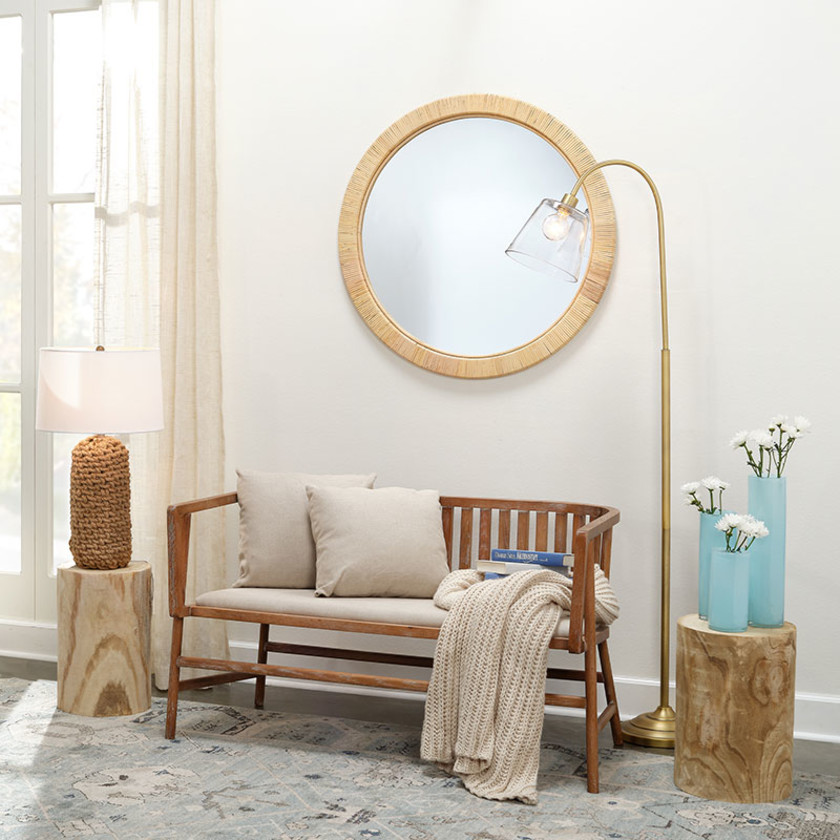 Coastal Round Mirror - Natural,Natural