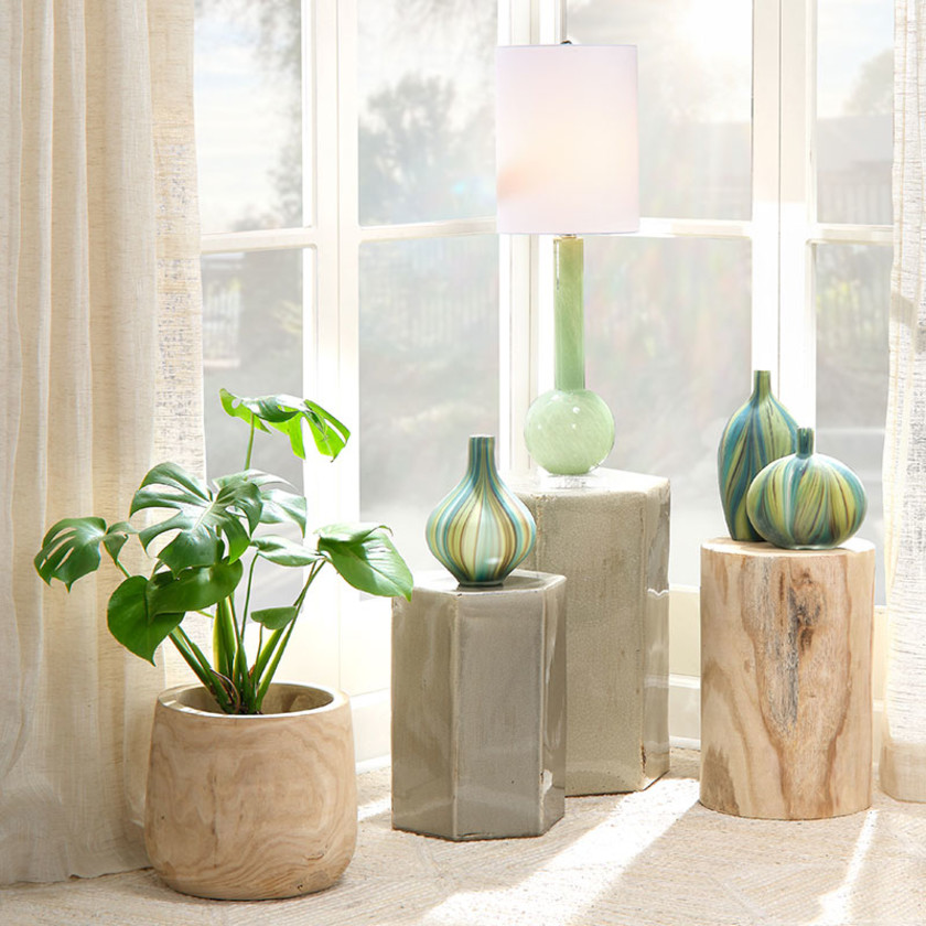 Ceramic Hexagon Side Table - Pistachio,Pistachio