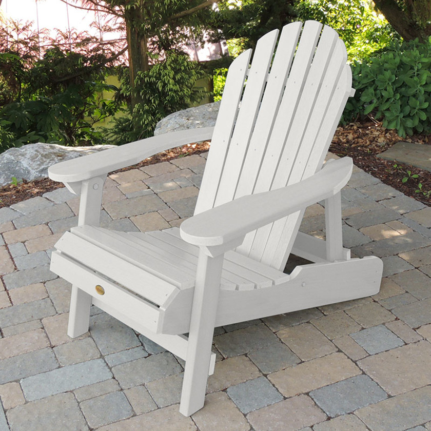 Folding and Reclining Adirondack Chair - White,White