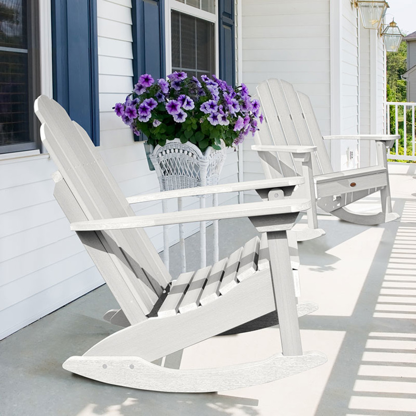 Adirondack Rocking Chair - White,White