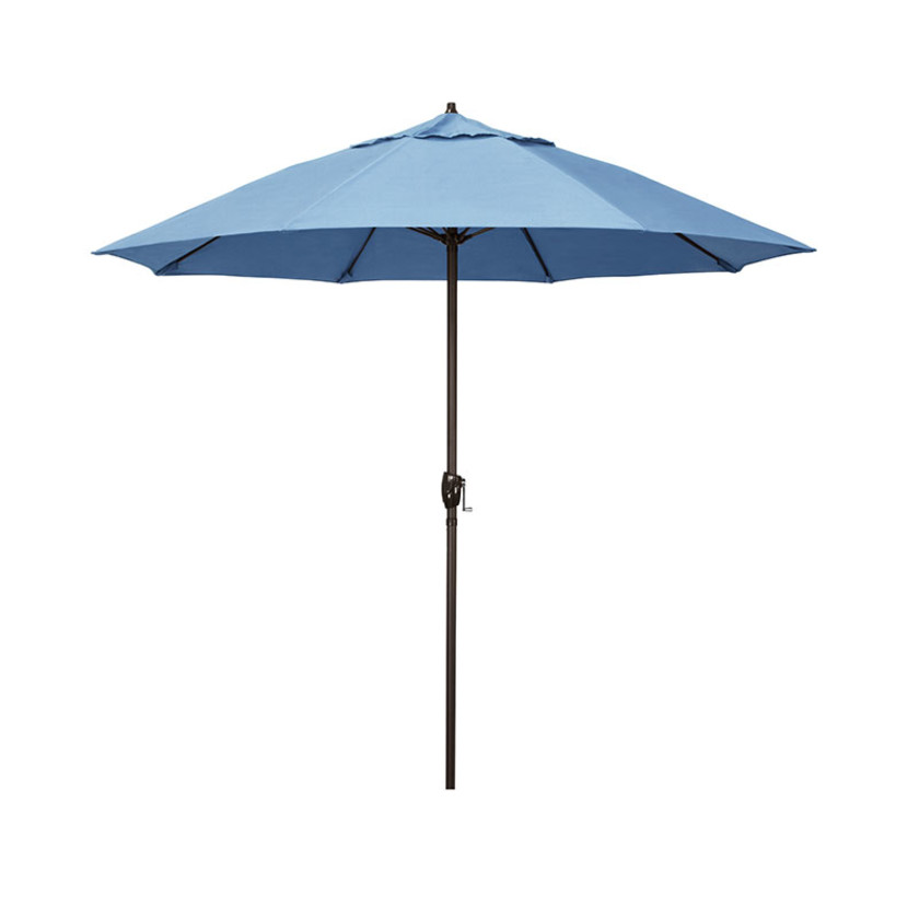 Round Outdoor Patio Umbrella, Aluminum with Auto Tilt Crank