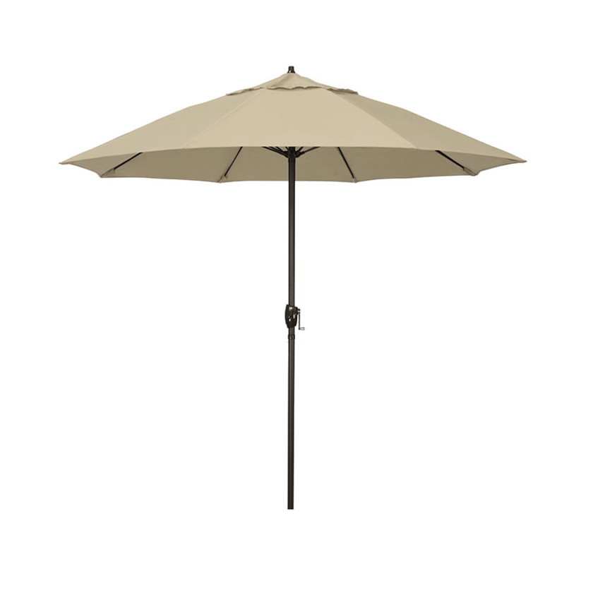 Round Outdoor Patio Umbrella, Aluminum with Auto Tilt Crank