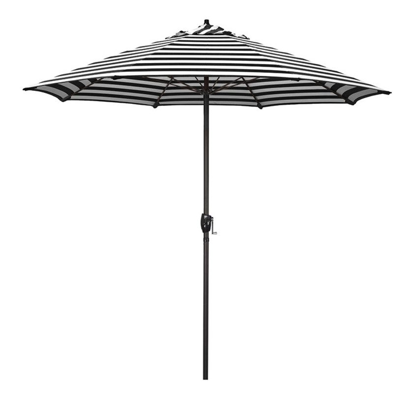 Round Outdoor Patio Umbrella, Aluminum with Auto Tilt Crank