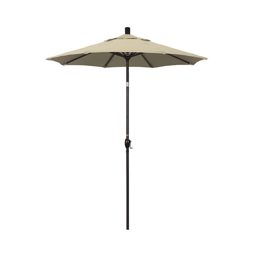 6' Round Outdoor Patio Umbrella, Aluminum with Push Button Tilt