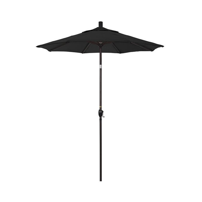 6' Round Outdoor Patio Umbrella, Aluminum with Push Button Tilt