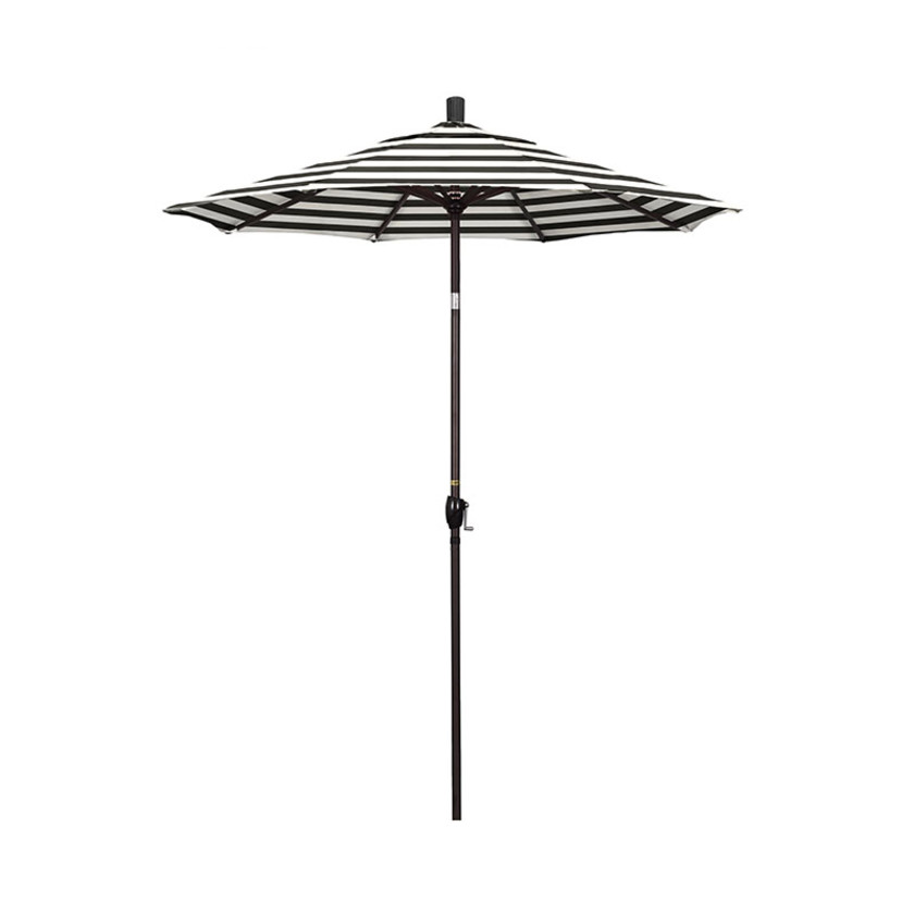 6' Round Outdoor Patio Umbrella, Aluminum with Push Button Tilt