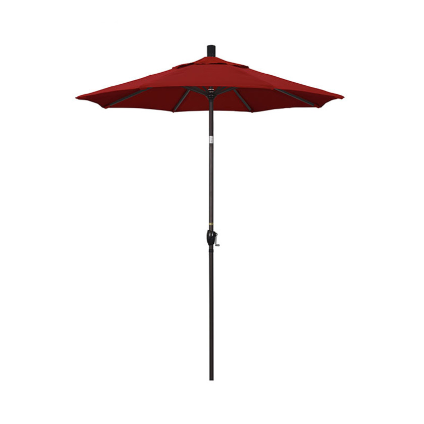 6' Round Outdoor Patio Umbrella, Aluminum with Push Button Tilt