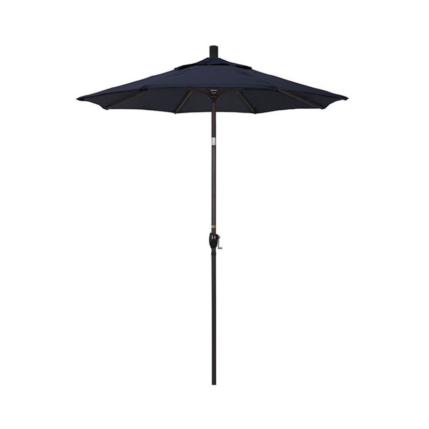 6' Round Outdoor Patio Umbrella, Aluminum with Push Button Tilt