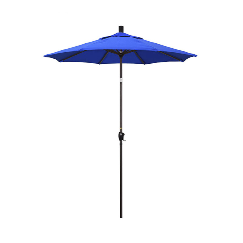 6' Round Outdoor Patio Umbrella, Aluminum with Push Button Tilt