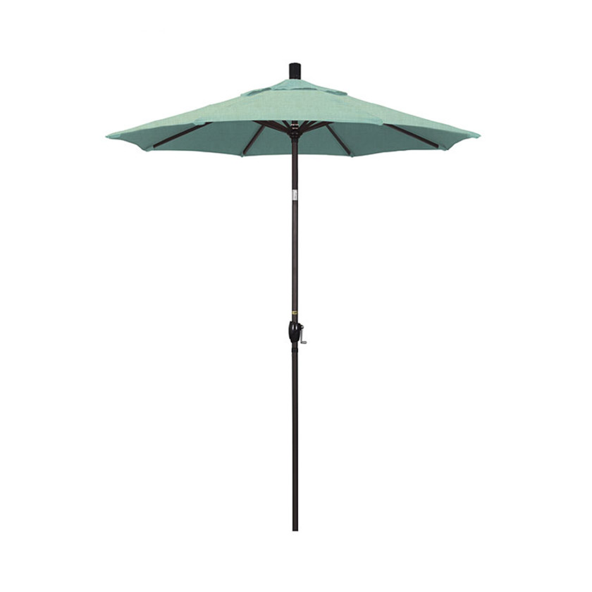 6' Round Outdoor Patio Umbrella, Aluminum with Push Button Tilt