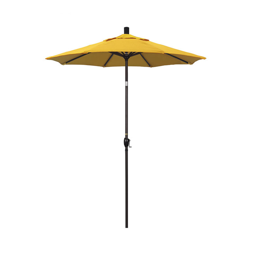 6' Round Outdoor Patio Umbrella, Aluminum with Push Button Tilt