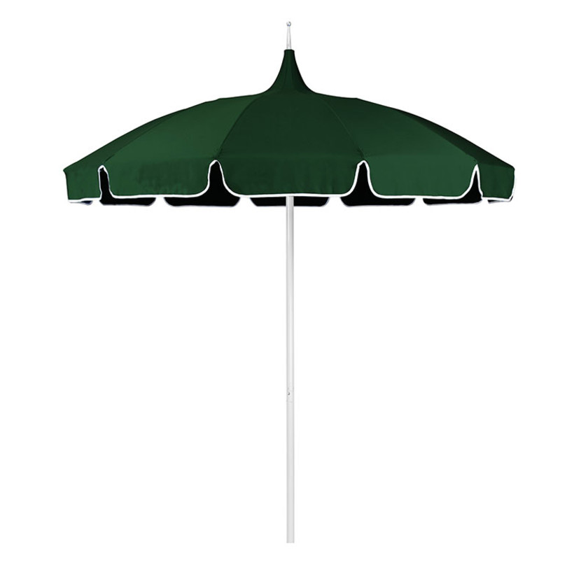 Round Solid Pagoda Outdoor Patio Umbrella, Fiberglass with Push Lift