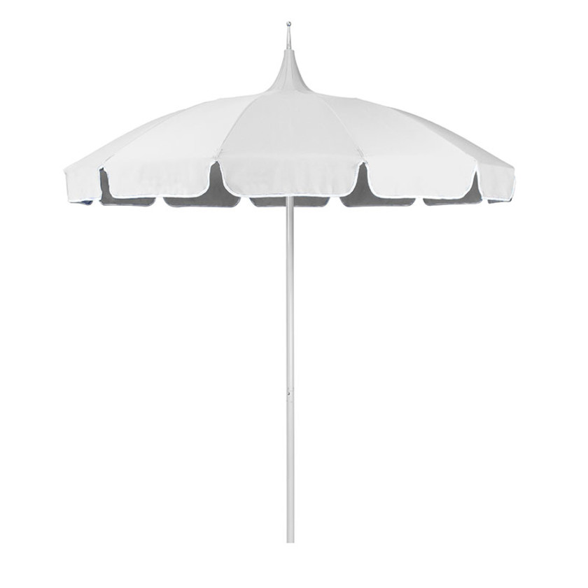 Round Solid Pagoda Outdoor Patio Umbrella, Fiberglass with Push Lift